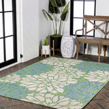 Garcia Modern Floral Textured Weave Indoor/outdoor Area Rug