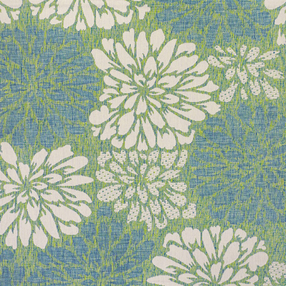 Garcia Modern Floral Textured Weave Indoor/outdoor Square Rug