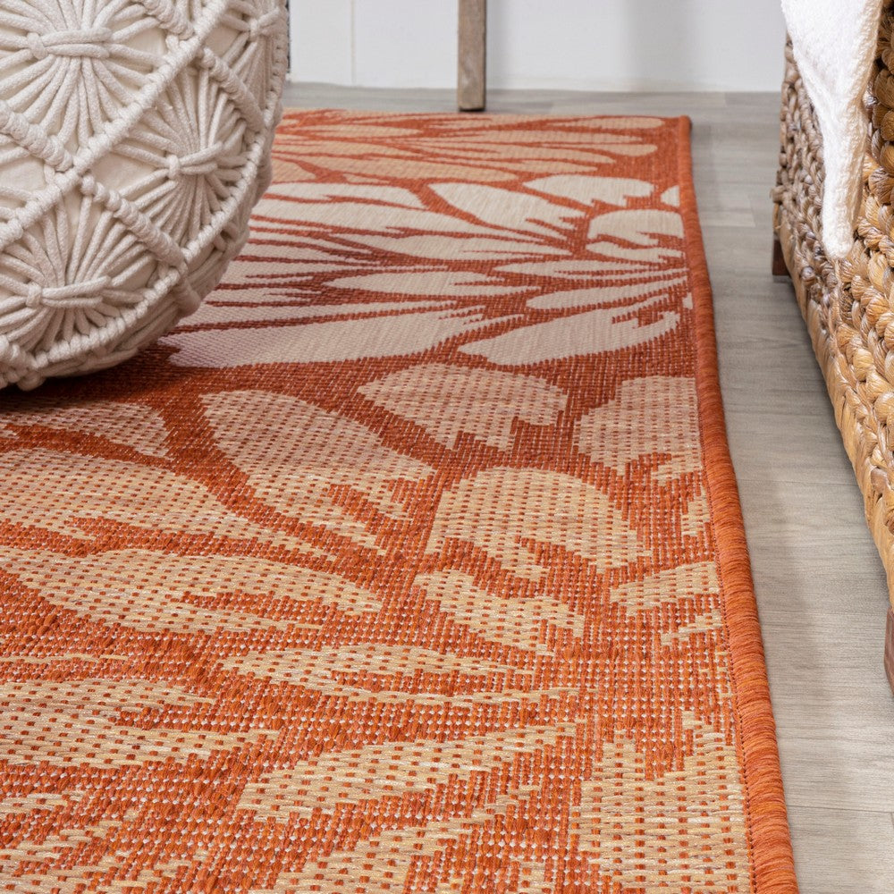 Garcia Modern Floral Textured Weave Indoor/outdoor Area Rug