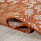 Garcia Modern Floral Textured Weave Indoor/outdoor Round Rug