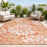 Garcia Modern Floral Textured Weave Indoor/outdoor Area Rug