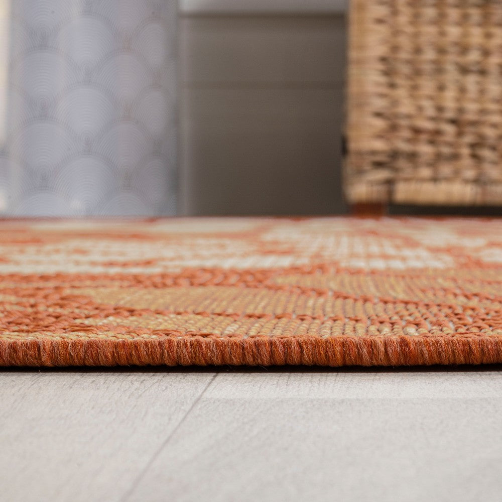Garcia Modern Floral Textured Weave Indoor/outdoor Square Rug