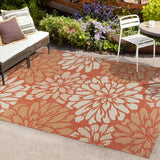 Garcia Modern Floral Textured Weave Indoor/outdoor Area Rug