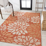 Garcia Modern Floral Textured Weave Indoor/outdoor Area Rug