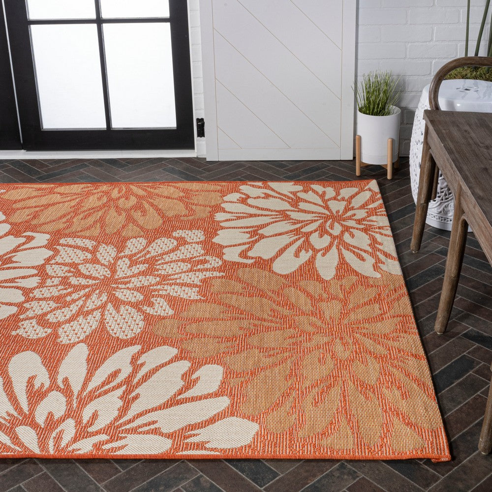 Garcia Modern Floral Textured Weave Indoor/outdoor Area Rug