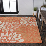 Garcia Modern Floral Textured Weave Indoor/outdoor Area Rug