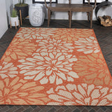 Garcia Modern Floral Textured Weave Indoor/outdoor Area Rug