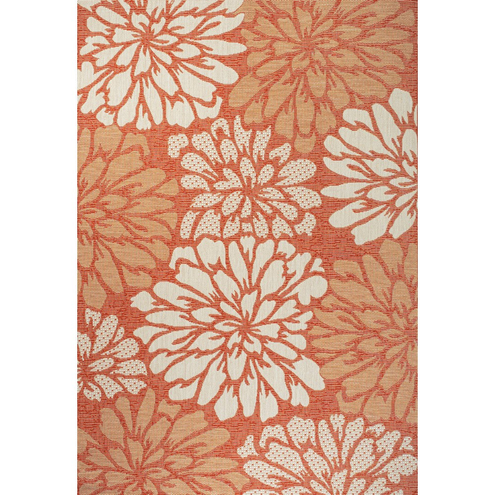 Garcia Modern Floral Textured Weave Indoor/outdoor Area Rug