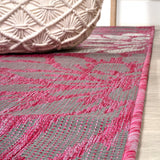 Garcia Modern Floral Textured Weave Indoor/outdoor Round Rug