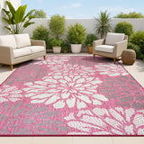 Garcia Modern Floral Textured Weave Indoor/outdoor Area Rug