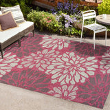 Garcia Modern Floral Textured Weave Indoor/outdoor Area Rug