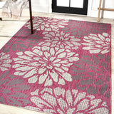 Garcia Modern Floral Textured Weave Indoor/outdoor Area Rug