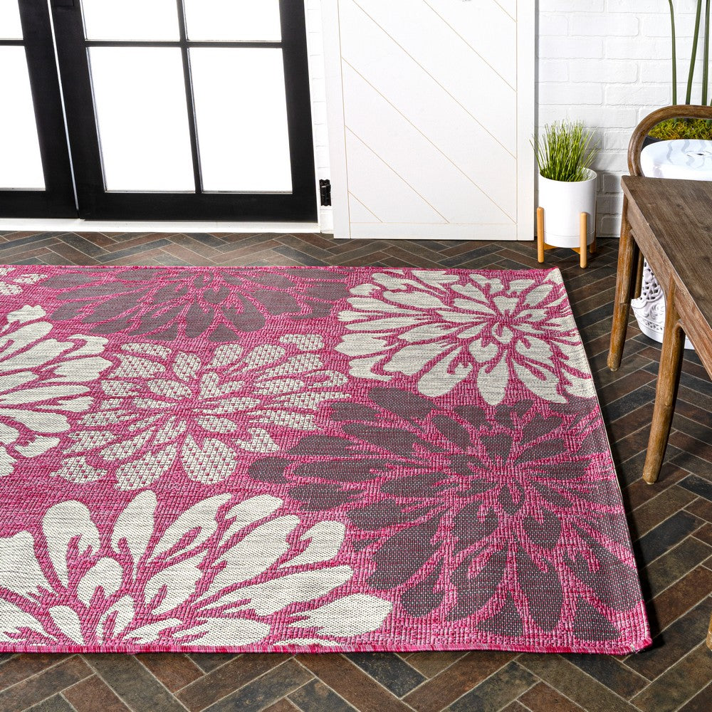 Garcia Modern Floral Textured Weave Indoor/outdoor Area Rug