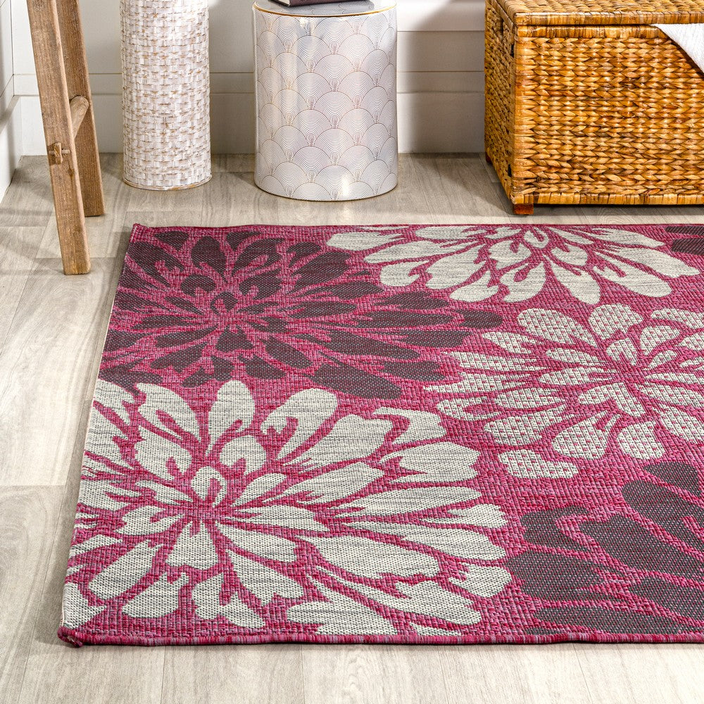 Garcia Modern Floral Textured Weave Indoor/outdoor Area Rug