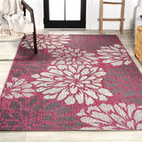 Garcia Modern Floral Textured Weave Indoor/outdoor Area Rug