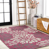 Garcia Modern Floral Textured Weave Indoor/outdoor Area Rug
