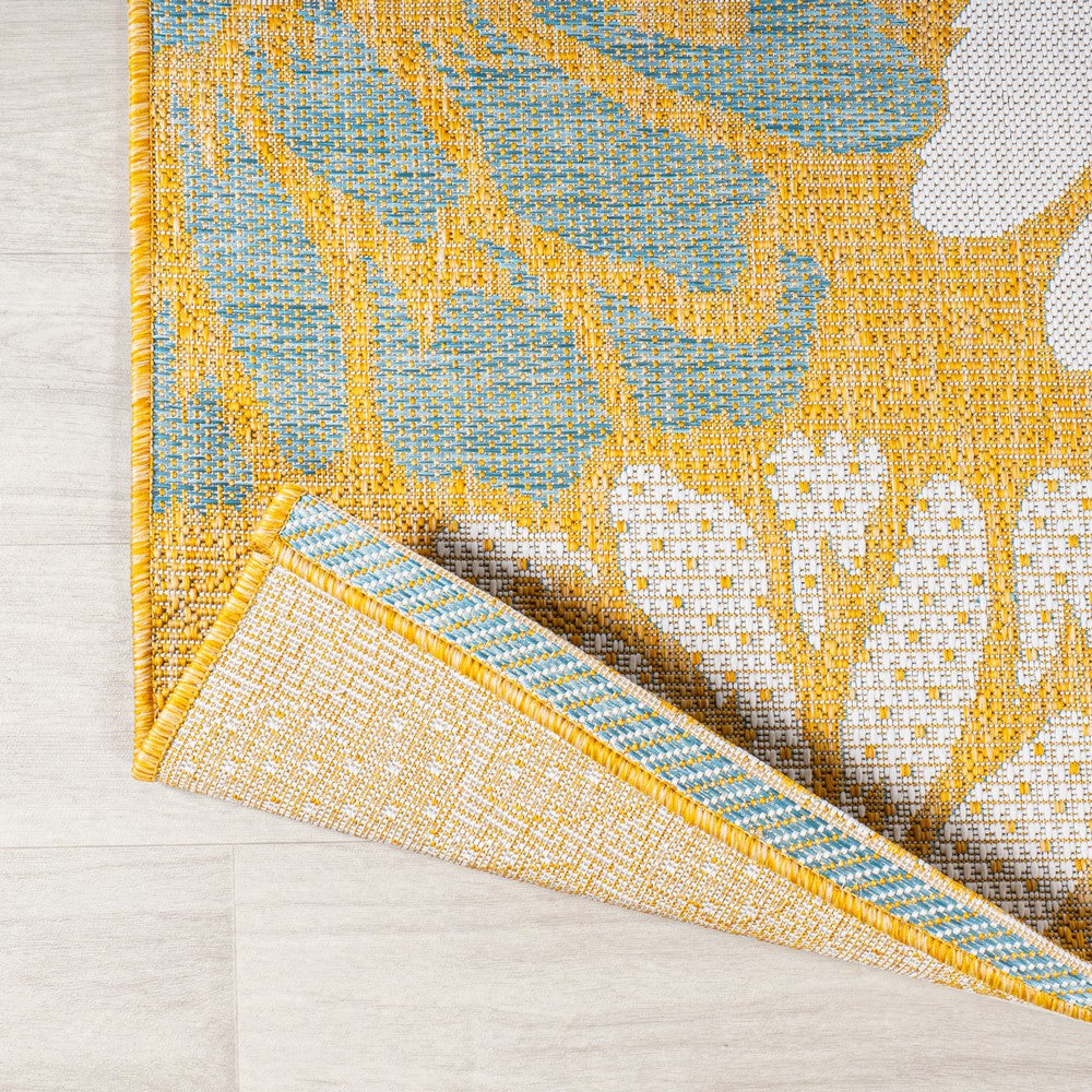 Garcia Modern Floral Textured Weave Indoor/outdoor Area Rug