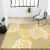 Garcia Modern Floral Textured Weave Indoor/outdoor Area Rug