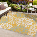 Garcia Modern Floral Textured Weave Indoor/outdoor Area Rug