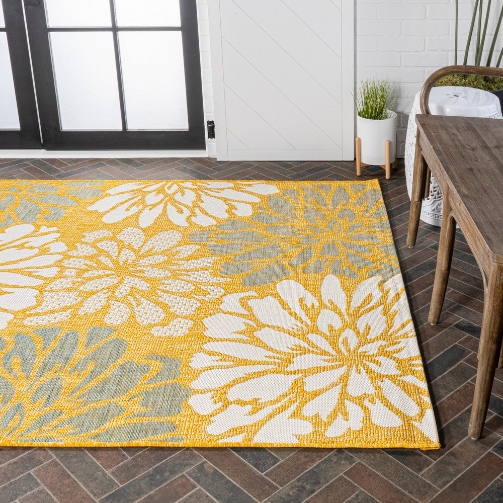 Garcia Modern Floral Textured Weave Indoor/outdoor Area Rug