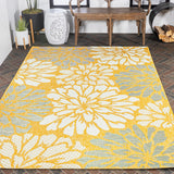 Garcia Modern Floral Textured Weave Indoor/outdoor Area Rug