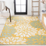 Garcia Modern Floral Textured Weave Indoor/outdoor Area Rug