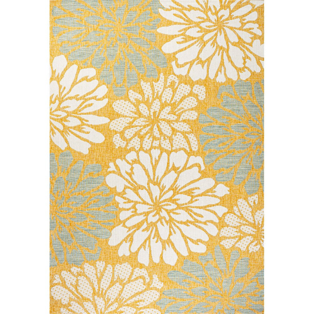 Garcia Modern Floral Textured Weave Indoor/outdoor Area Rug