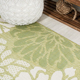 Garcia Modern Floral Textured Weave Indoor/outdoor Runner Rug