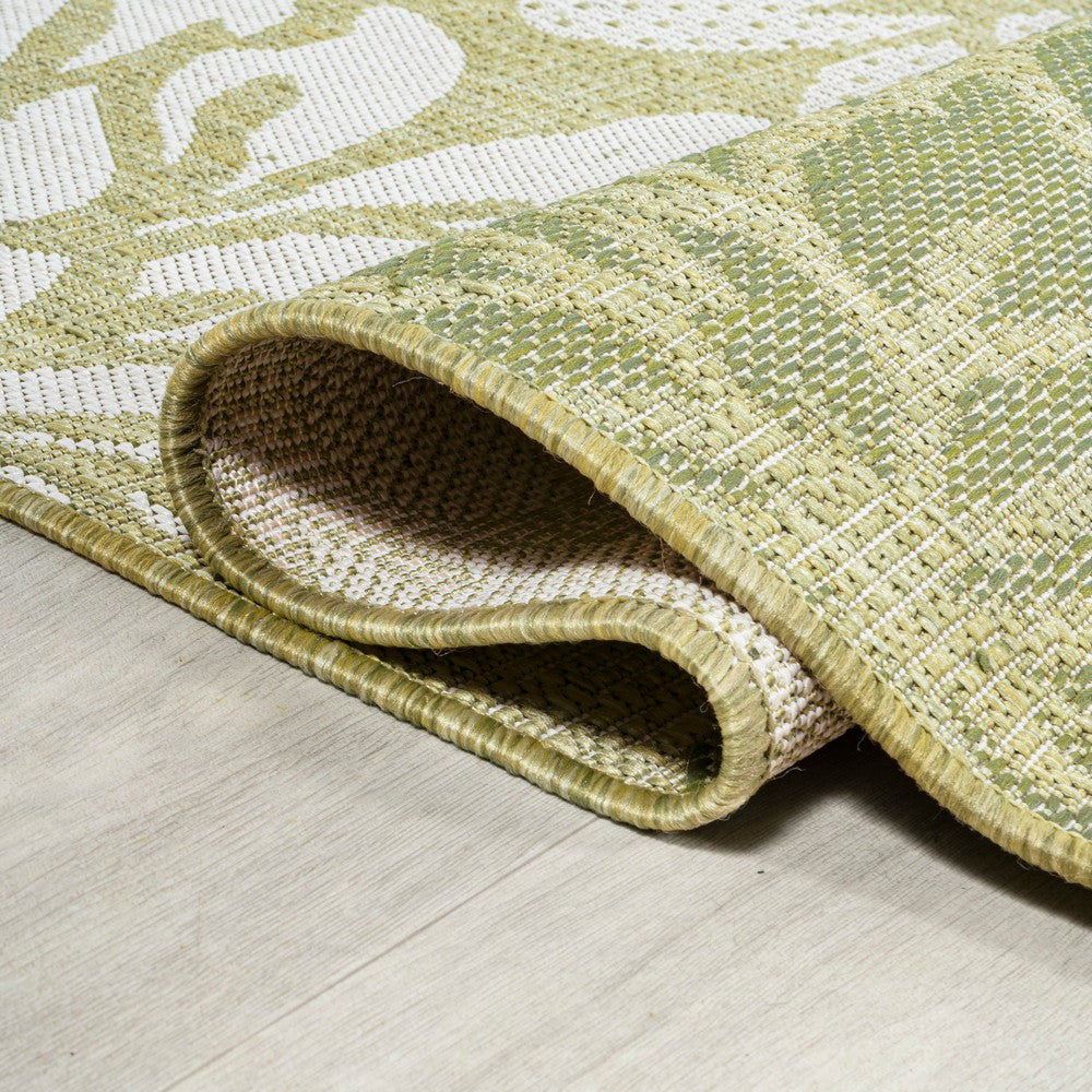 Garcia Modern Floral Textured Weave Indoor/outdoor Round Rug