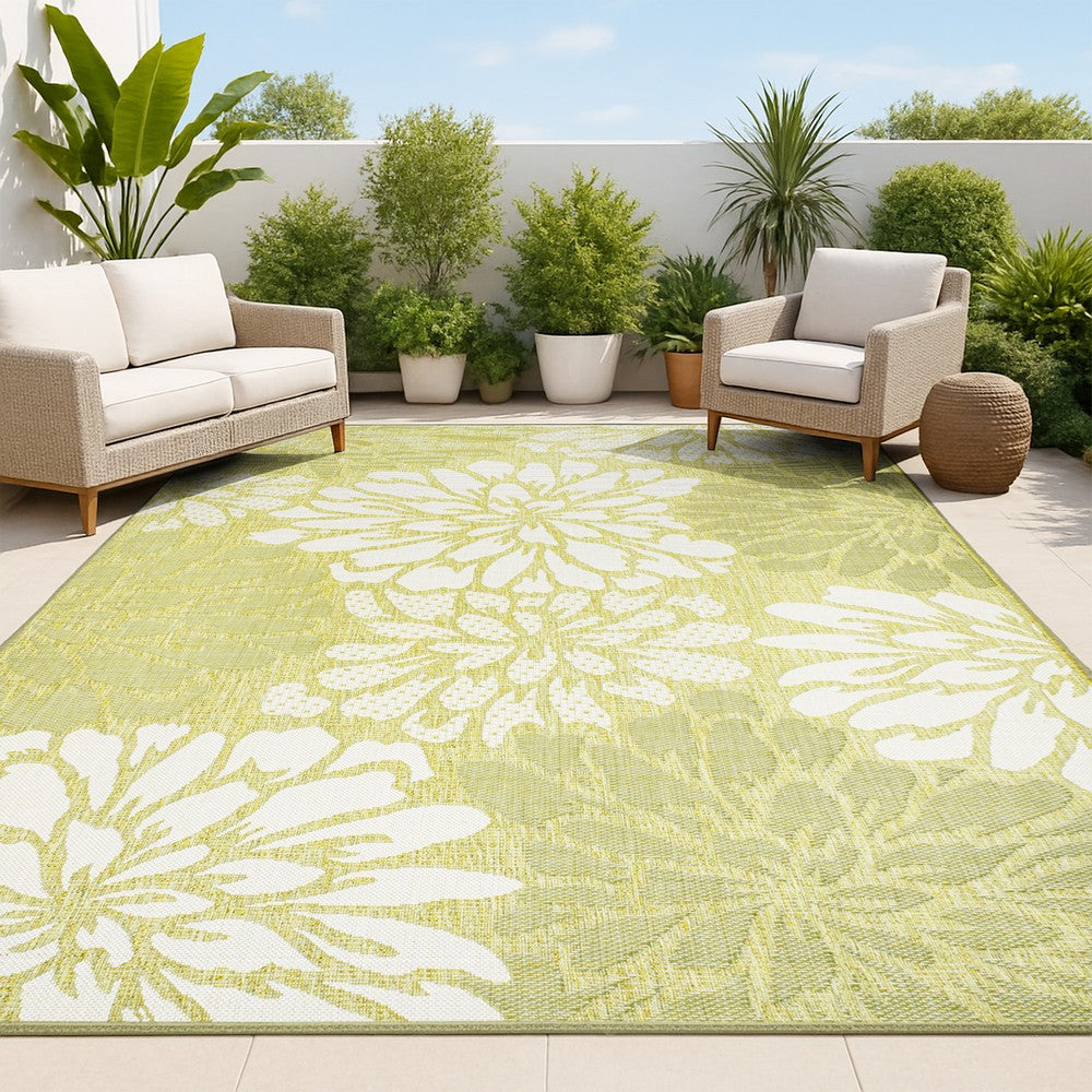 Garcia Modern Floral Textured Weave Indoor/outdoor Area Rug