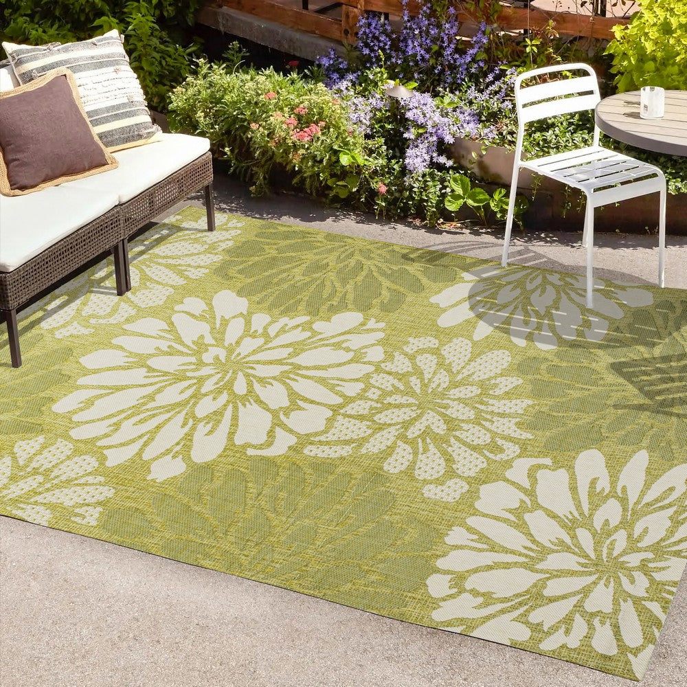 Garcia Modern Floral Textured Weave Indoor/outdoor Area Rug