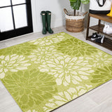 Garcia Modern Floral Textured Weave Indoor/outdoor Square Rug