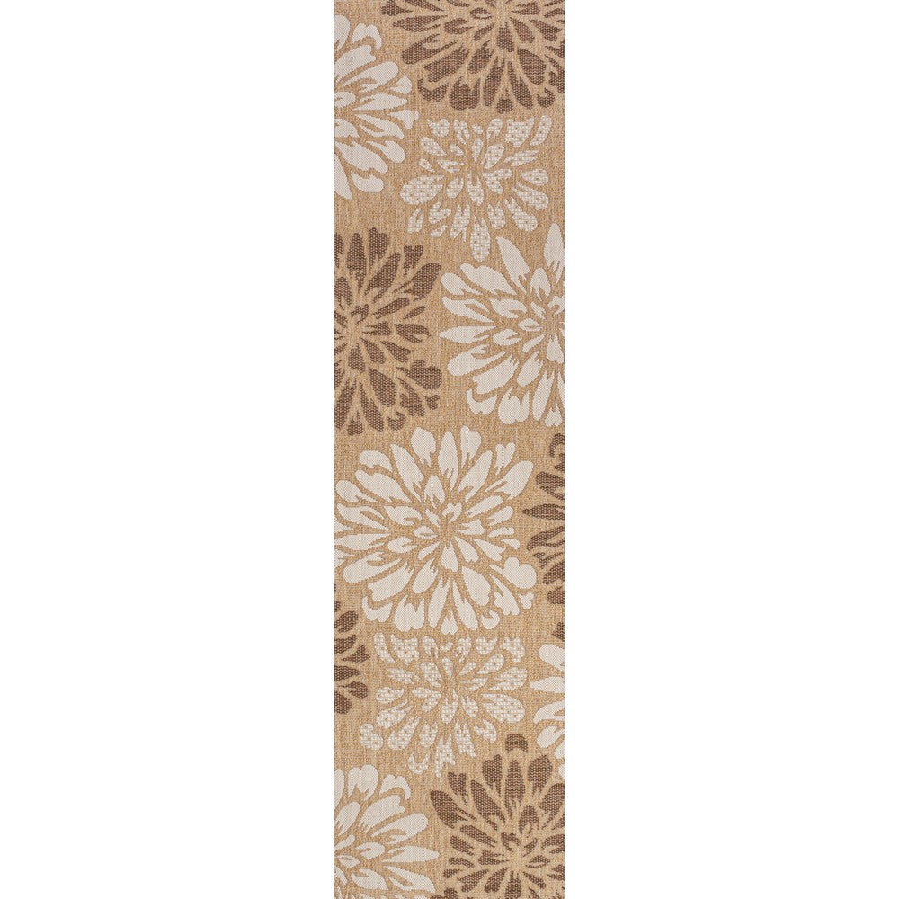 Garcia Modern Floral Textured Weave Indoor/outdoor Runner Rug