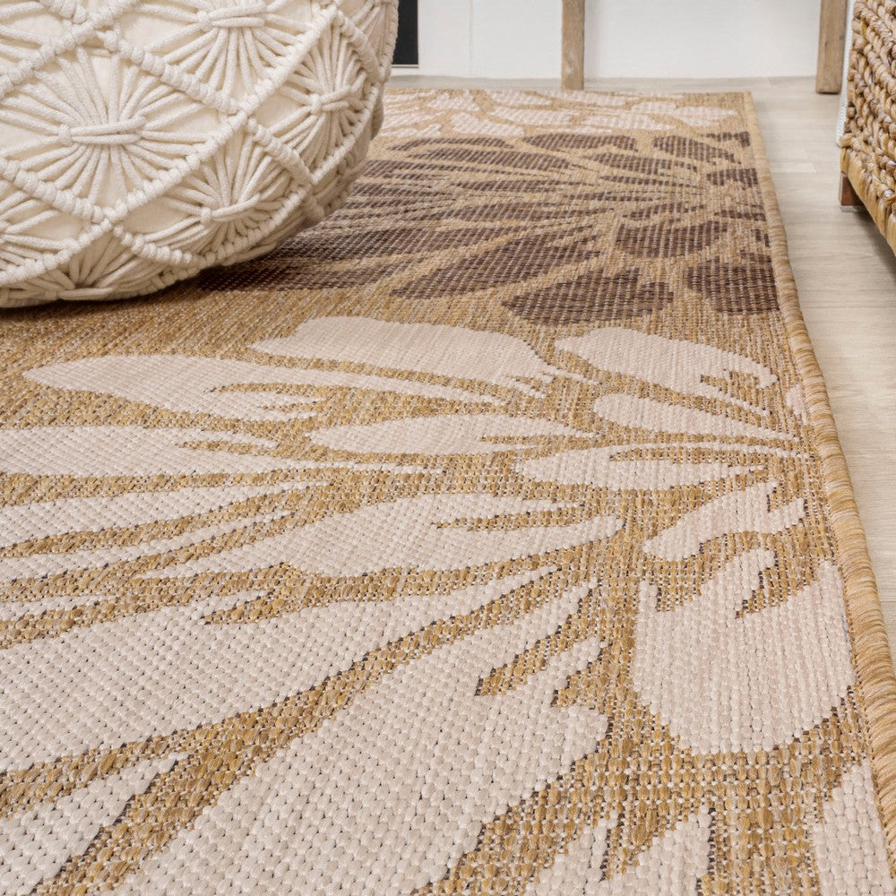 Garcia Modern Floral Textured Weave Indoor/outdoor Octagon Rug