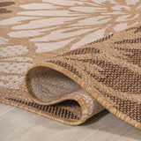 Garcia Modern Floral Textured Weave Indoor/outdoor Octagon Rug