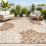 Garcia Modern Floral Textured Weave Indoor/outdoor Area Rug