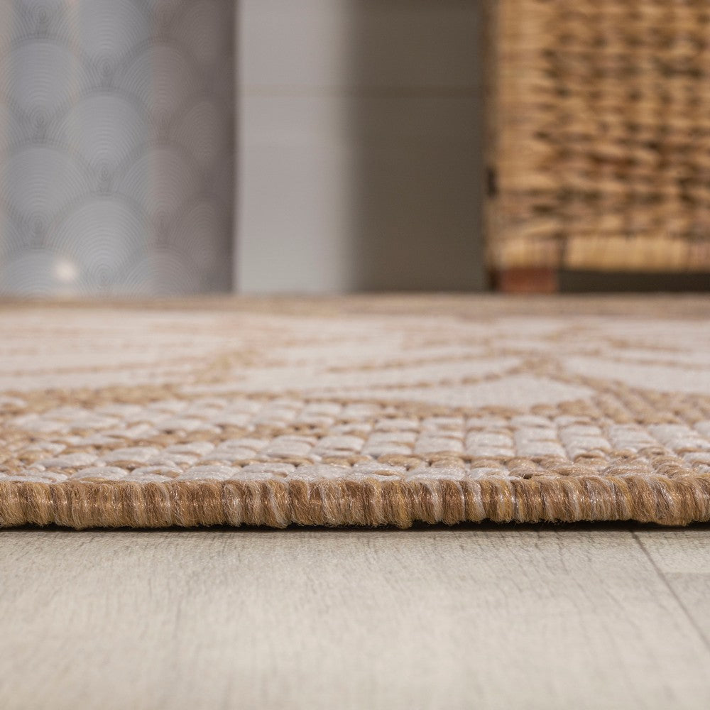 Garcia Modern Floral Textured Weave Indoor/outdoor Octagon Rug