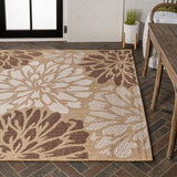 Garcia Modern Floral Textured Weave Indoor/outdoor Area Rug