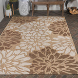 Garcia Modern Floral Textured Weave Indoor/outdoor Area Rug