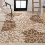 Garcia Modern Floral Textured Weave Indoor/outdoor Area Rug