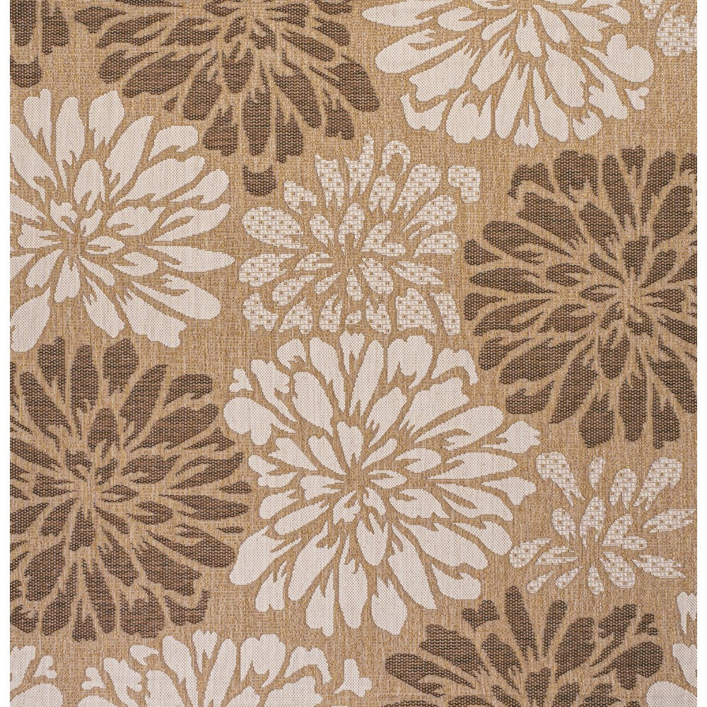 Garcia Modern Floral Textured Weave Indoor/outdoor Square Rug