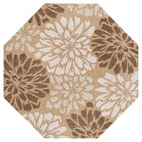 Garcia Modern Floral Textured Weave Indoor/outdoor Octagon Rug