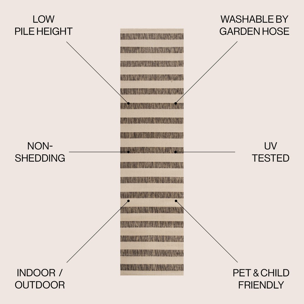Rowena wide Stripe Indoor/outdoor Area Rug