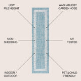 Yangtze Scandi Minimalist Border Indoor/Outdoor Area Rug