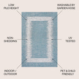 Yangtze Scandi Minimalist Border Indoor/Outdoor Area Rug