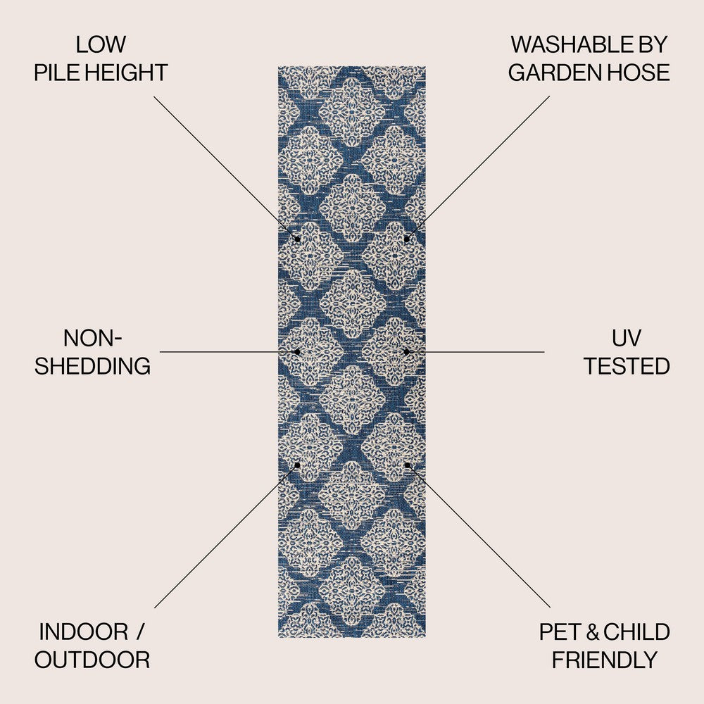 Yamuna Tuscany Ornate Medallions Indoor/Outdoor Area Rug