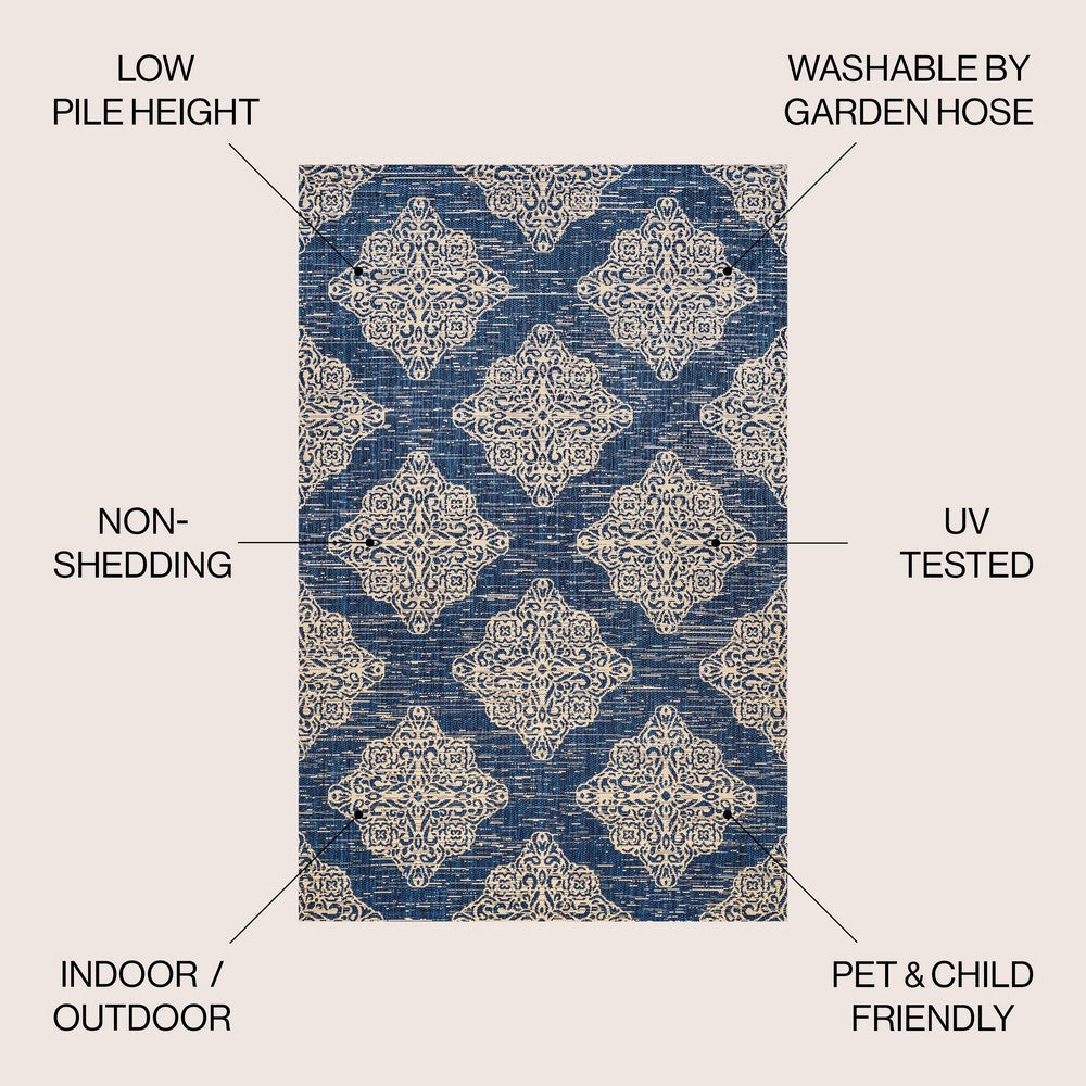 Yamuna Tuscany Ornate Medallions Indoor/Outdoor Area Rug