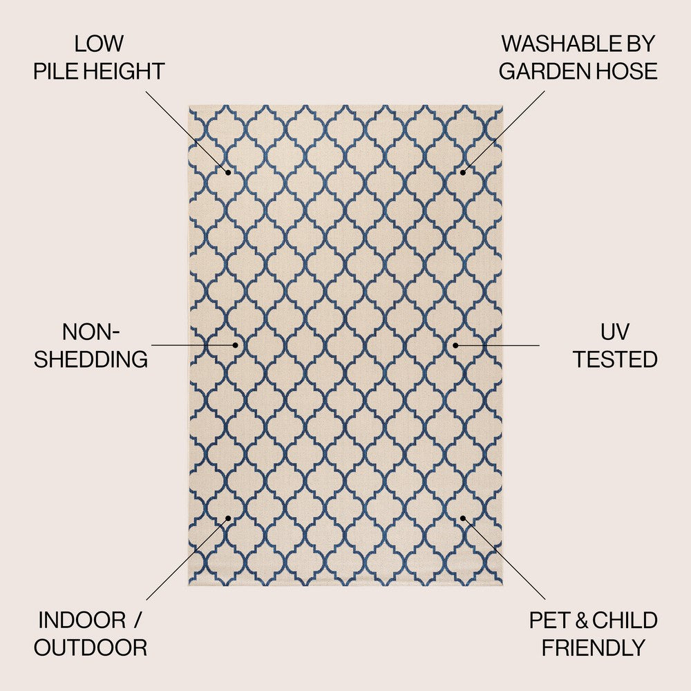 Loire Arabesque Ogee Trellis Indoor/Outdoor Area Rug