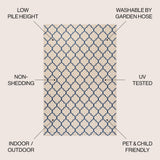 Loire Arabesque Ogee Trellis Indoor/Outdoor Area Rug