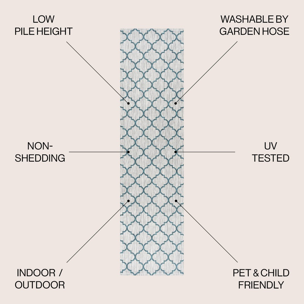 Loire Arabesque Ogee Trellis Indoor/Outdoor Area Rug
